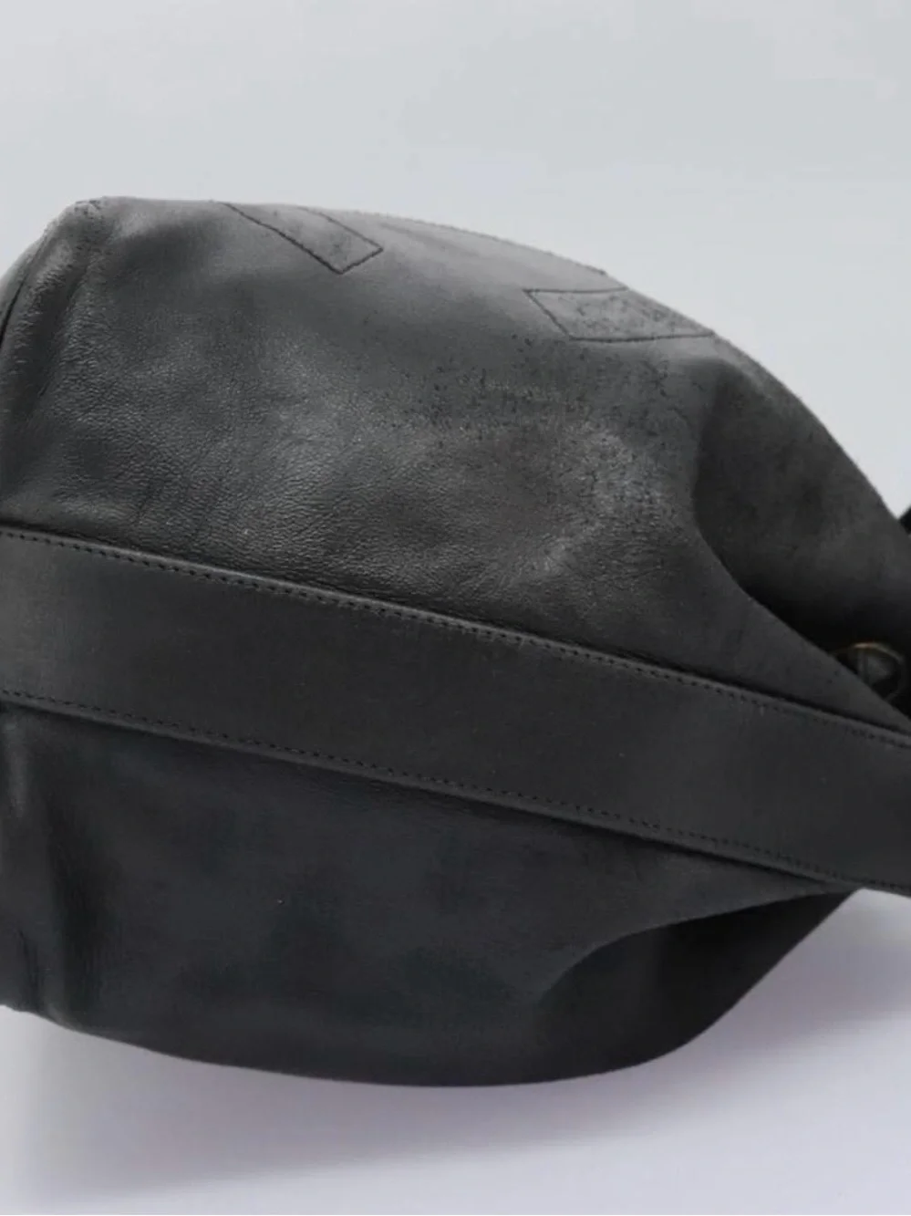 Chanel Vintage Coco Chain Black Leather Shoulder Bucket Bag Authentic